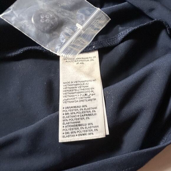 Amazon Essentials Women's Long-Sleeve Navy Blue Wrap Ruched Bodice Dress Size 2X - Picture 13 of 14